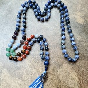 Collier mala - chakra - ajna (chakra du 3ème oeil - 6) - 8 mm