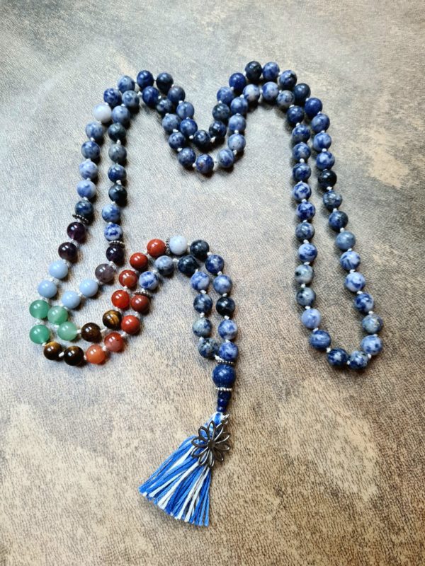 Collier mala - chakra - ajna (chakra du 3ème oeil - 6) - 8 mm