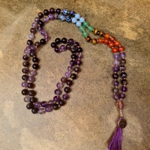 Collier mala - chakra - sahasrara (chakra couronne - 7) - 8 mm