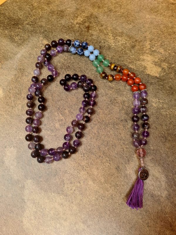 Collier mala - chakra - sahasrara (chakra couronne - 7) - 8 mm