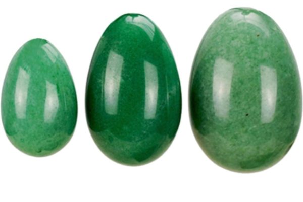 Oeuf de yoni en pierre d'aventurine verte