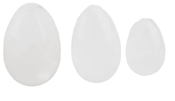 Oeuf de yoni en pierre de jade blanc